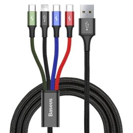 Кабель Baseus 4в1 (Type-C 3шт, Lighting, MicroUSB)